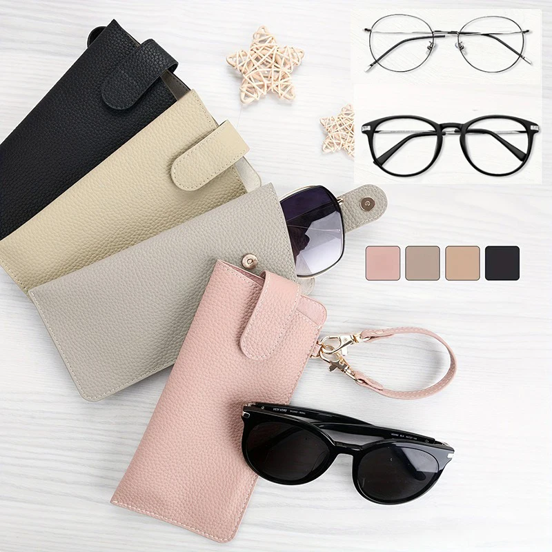 

Подвесной чехол для очков, мягкая кожаная сумка для хранения солнцезащитных очков, портативный подвесной карманный чехол, тонкая дорожная сумка для солнцезащитных очков для женщин