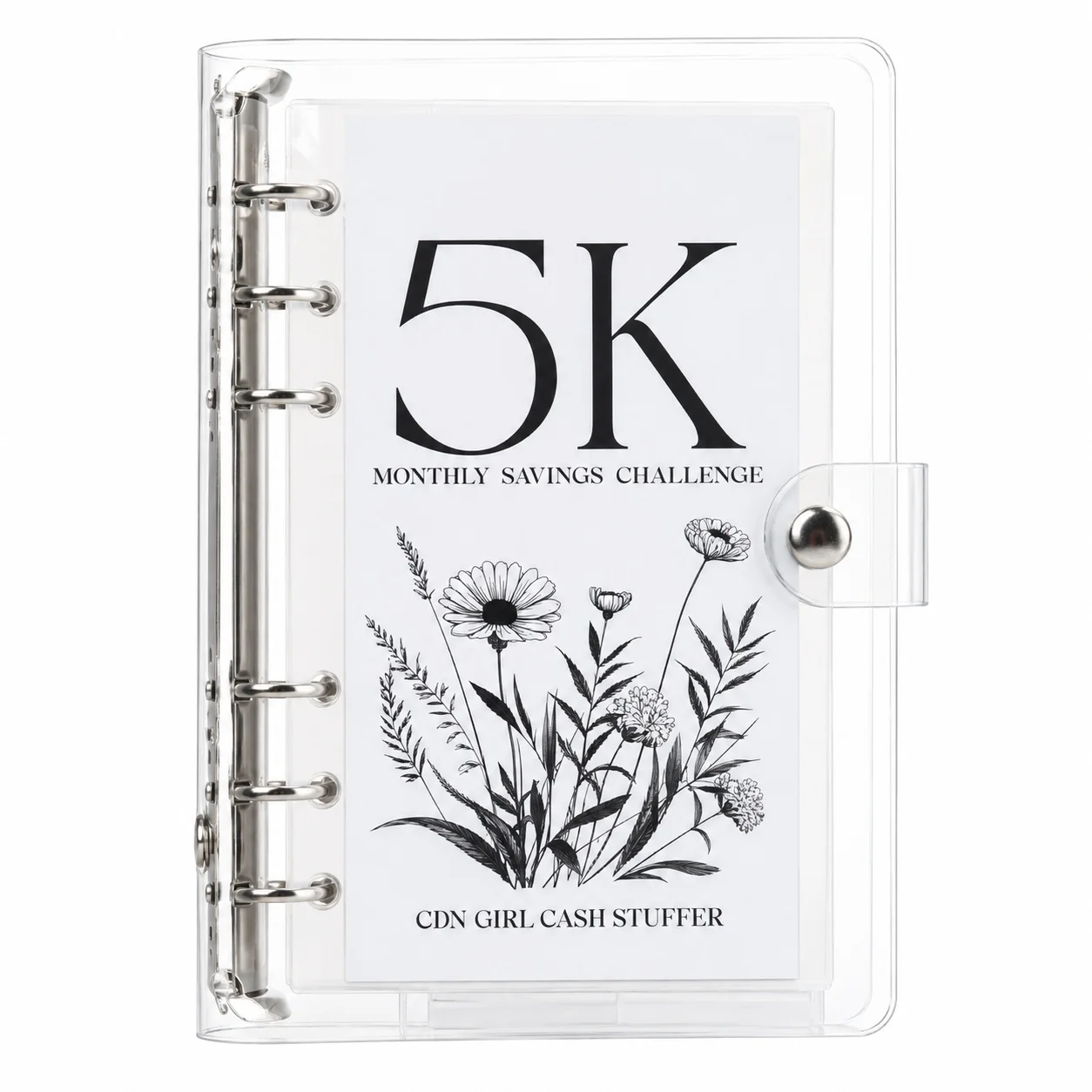 

Vertical Money Saving Book, PVC Cash Storage Album, Waterproof Dustproof Anti Scratch, Six Hole Iron Clip Binder, Easy Carry