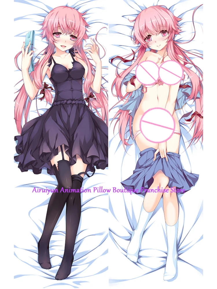 Anime Dakimakura Pillow Case Yuno Gasai Sexy and Busty Beautiful Girl Double-Sided Halloween Decoration