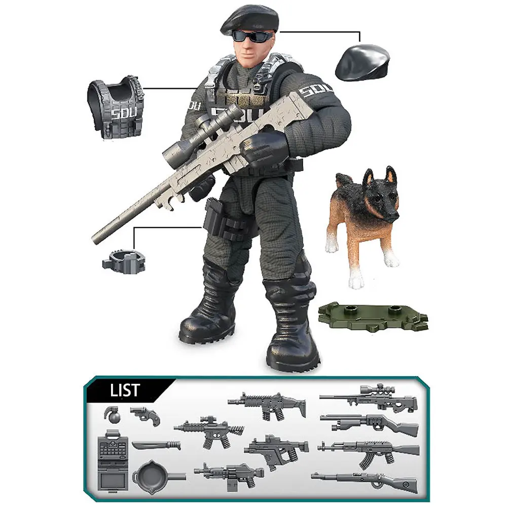 Guerra Mondiale 2 WW2 Esercito Soldati Militari SWAT Forze Speciali Figure Modello Building Blocks Mattoni Giocattoli Per Bambini Regalo 1 pz Casuale