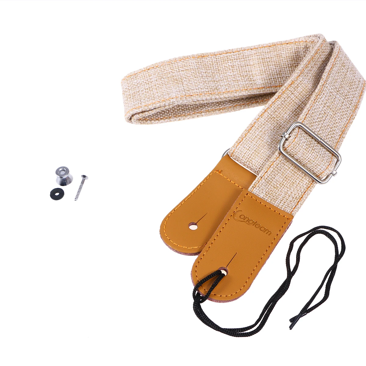 

Cotton Linen Ukulele Strap Comfortable Durable Adjustable Metal Buckle For Ukulele Guitar Strap Perfect Size Beige