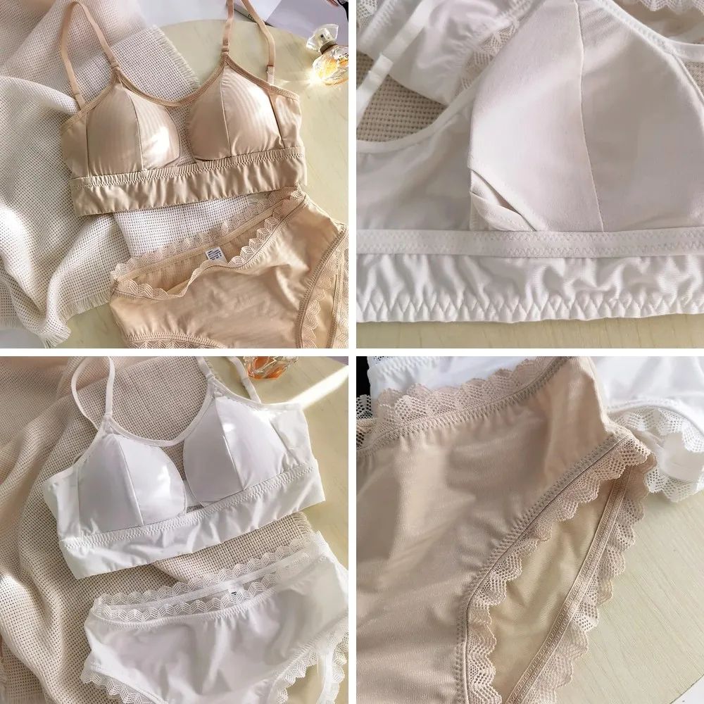 

Seamless Backless Bra & Panty Set for Women, Comfortable Wireless Push Up Lingerie