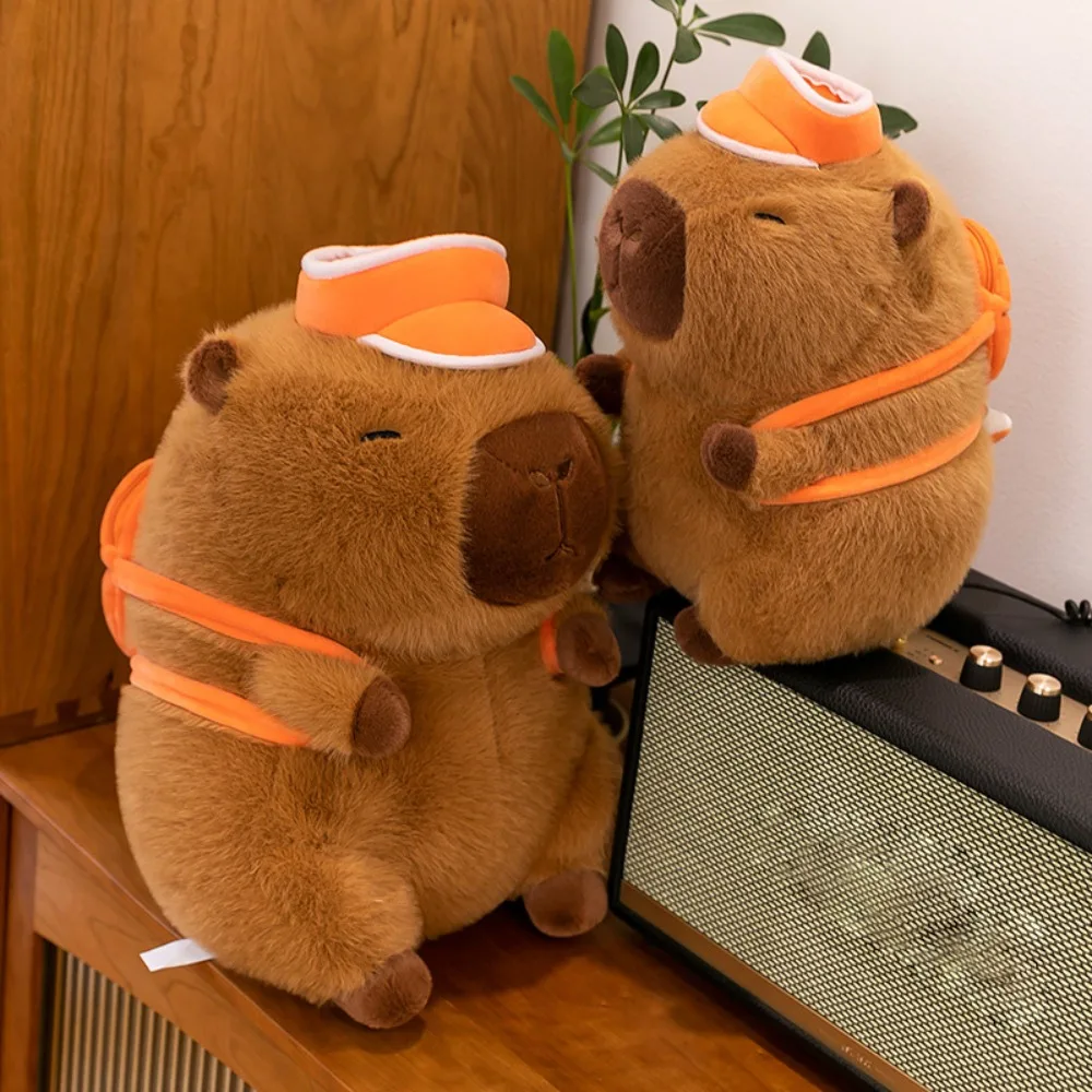 Gefüllter Basketball-Rucksack, Capybara-Puppenkollektion, weiche Basketball-Mütze, Capybara-Plüschtier, Cartoon, flauschige Capybara-Puppe