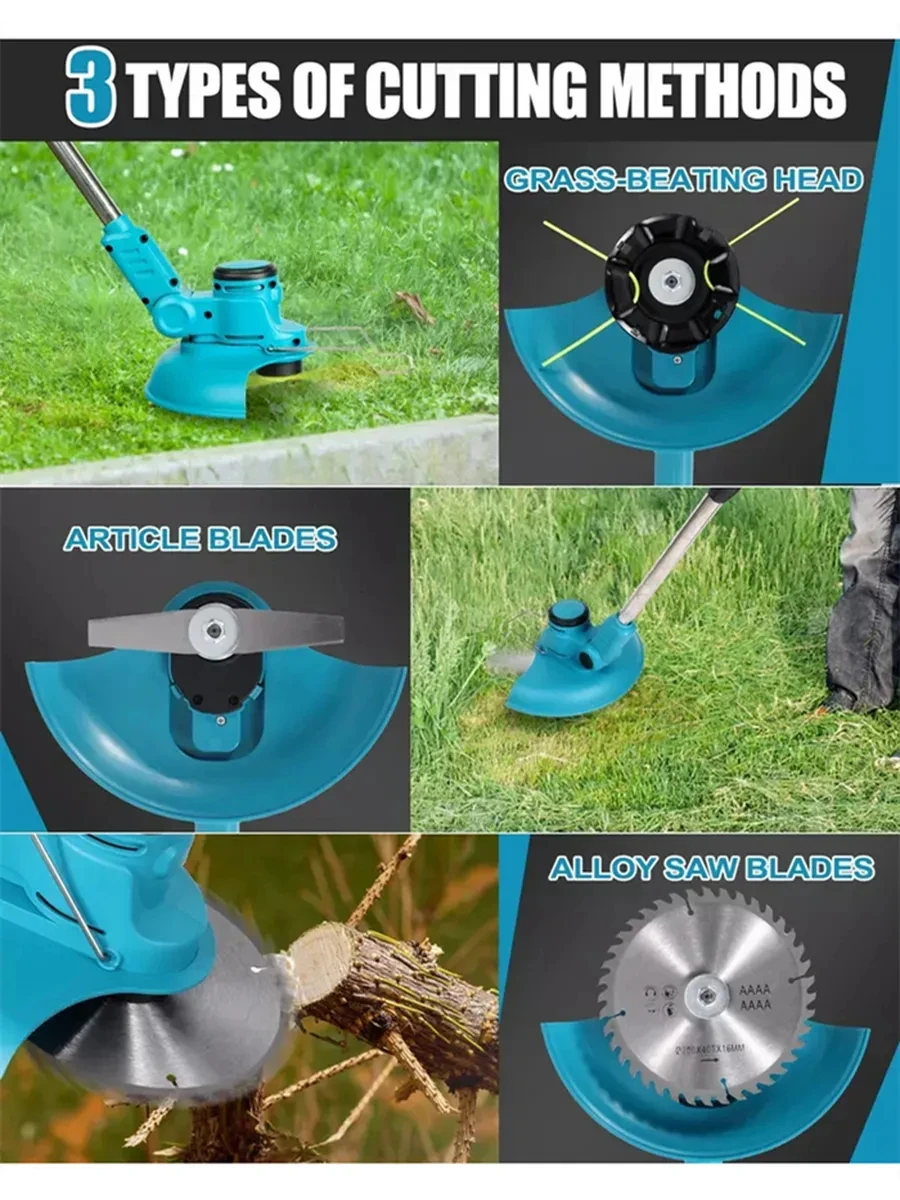 جزازة عشب كهربائية لاسلكية 21  - مراجعة Brushless Cordless Grass Trimmer 21V وسعره