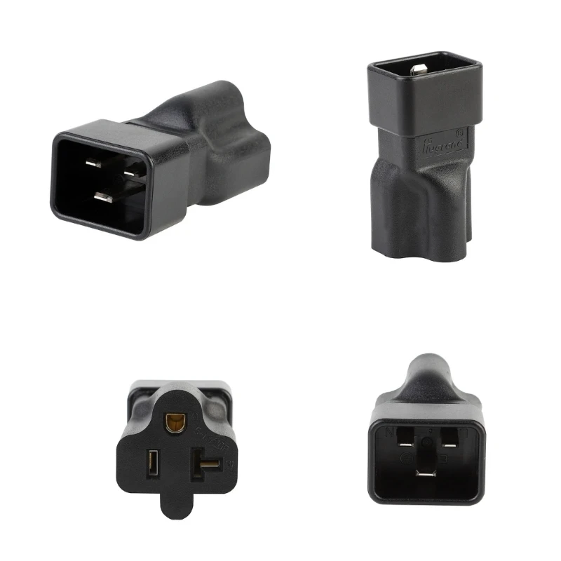 IEC320 C20 Male to Nema 5-15 Female Adapter Kettle Plug 3-pin Connector Interfaces Power Adapter Converter H8WD