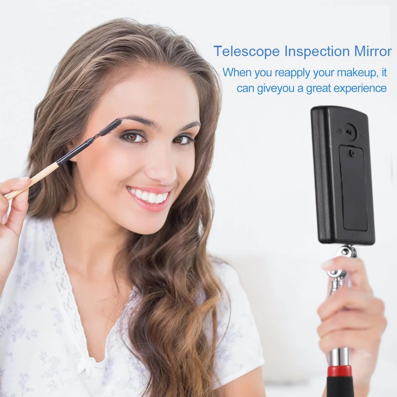 مرآة فحص تصغير مرنة قابلة للسحب LED تمديد السيارات مرآة الأسنان فحص مركبة مراقبة الرموش الفم