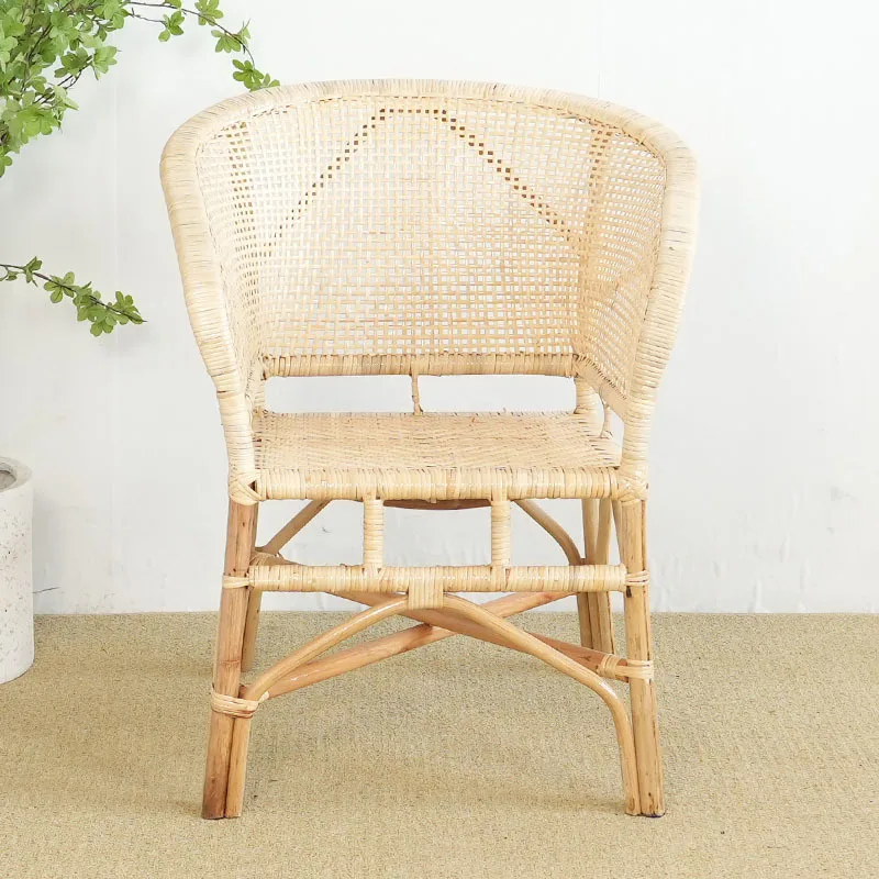 

Old man handmade rattan old-fashioned retro bamboo rattan chair balcony casual backrest light