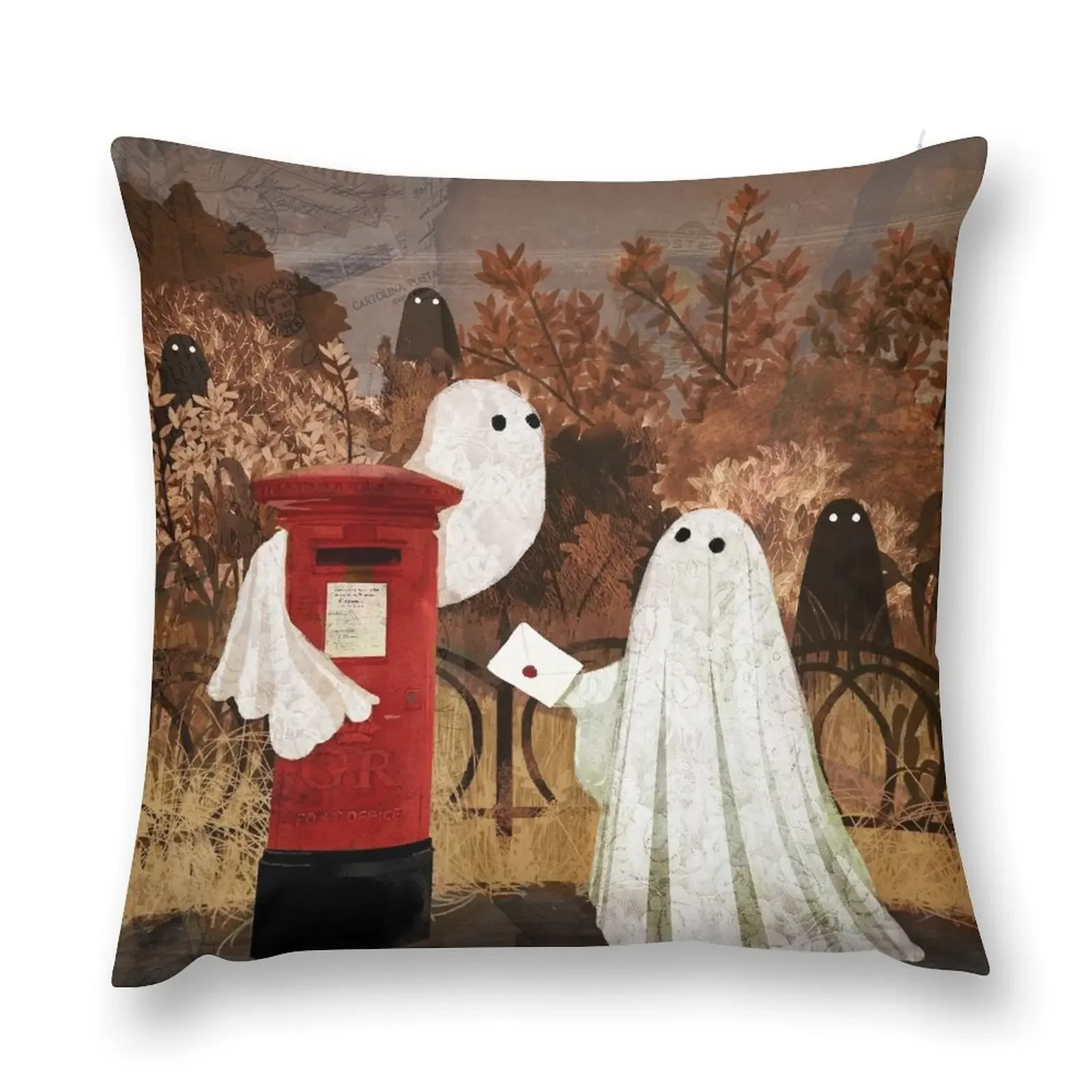 Ghost Post Throw Pillow Pillow Case Christmas luxury decor pillow