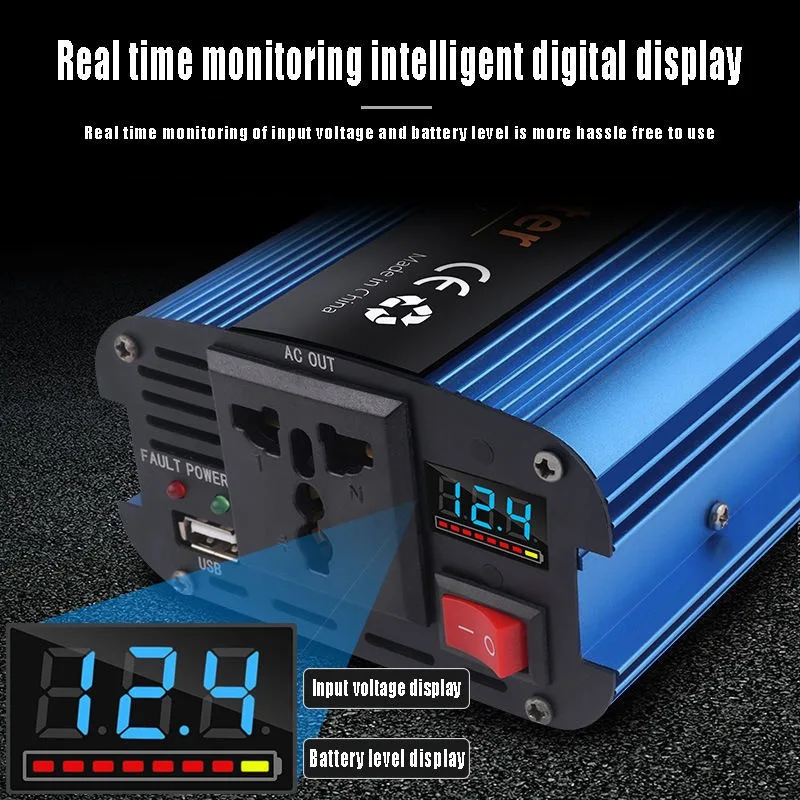 

For Power 1500W Car Inverter 12V24V 48V60V To 220V Household High-frequency Photovoltaic Inverter
