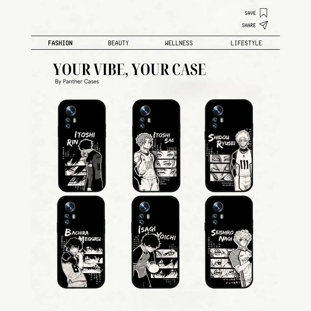 

Cool Anime B-blue Lock-S Phone Case For Slim Black Xiaomi 11 12 Redmi Note 11 5G 8T 9A 9 10T Note 8 9 12S Ultra Shockproof Prote