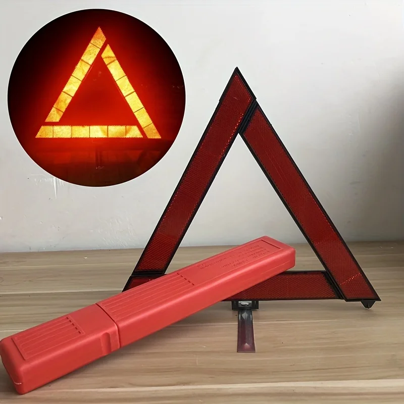 

1pcs High visibility reflective car safety tripod - emergency fault warning sign, improving visibility and road safety