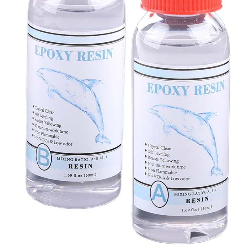 50ml Clear Resin Epoxy High Adhesive 1:1 AB Crystal Resin Jewelry Making