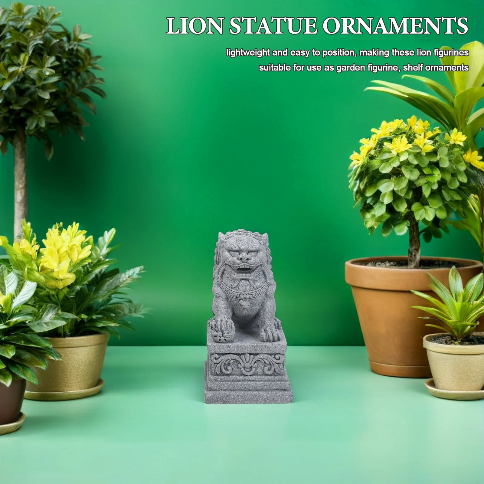 

2pcs Miniature Chinese Lion Ornaments Traditional Guardian Statues For Bonsai Garden Decor Indoor Outdoor Home Office Asian
