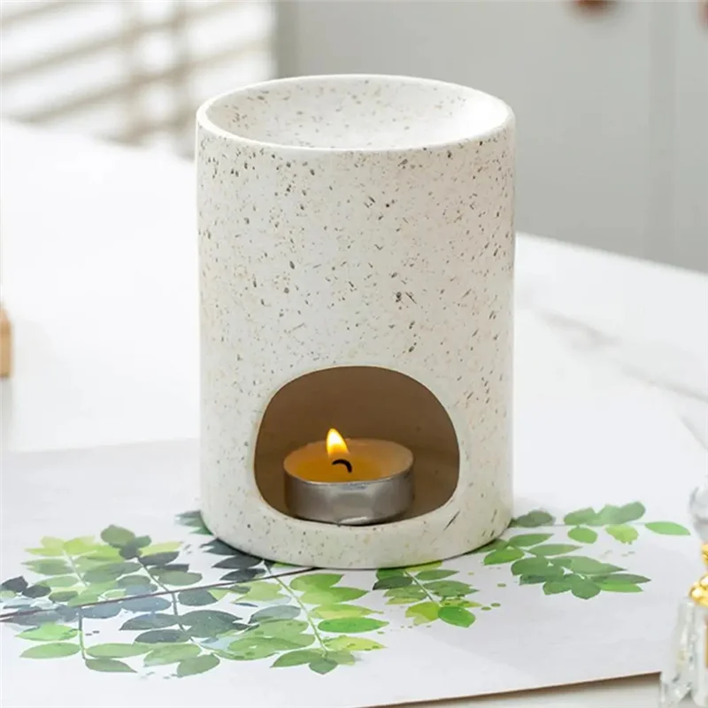ABRS-Home Ceramics Fragrance Diffuser Relaxing Wax Melt Burner For Beauty Salon Living Room