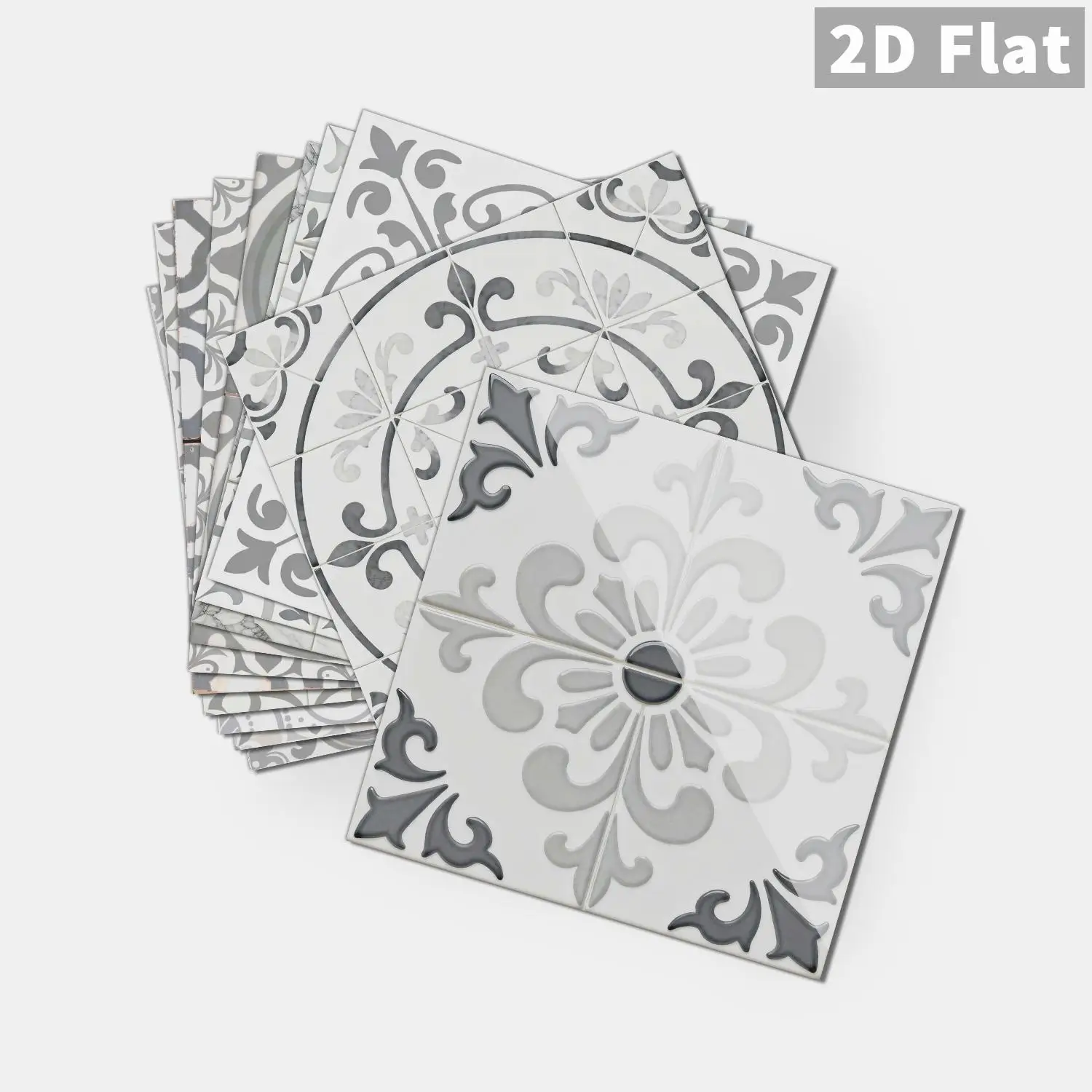 

Vintage Floral Tile Stickers, 36Pcs Peel and Stick Waterproof Decals for Kitchen Backsplash Bathroom Home Decor