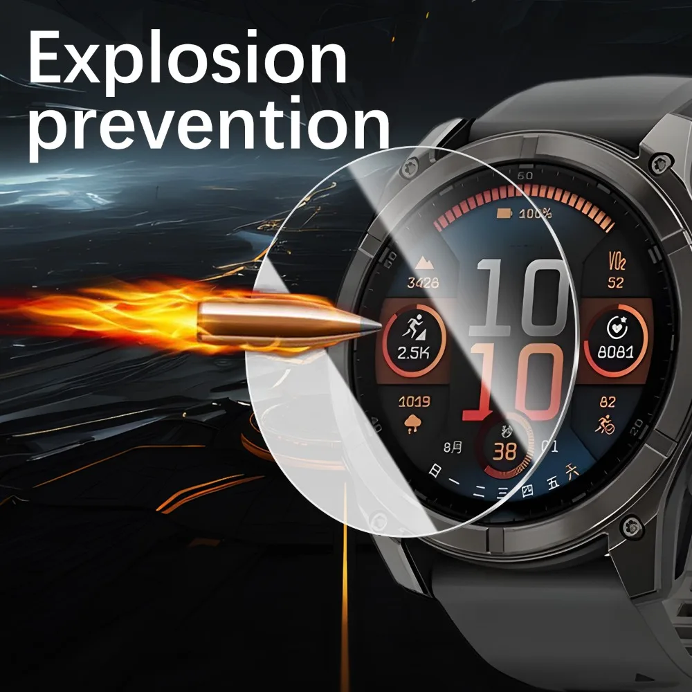 1-10PCS HD Clear Tempered Glass for Garmin Fenix ​​8 Pro 43mm 47mm 51mm Watch Screen Protectors Full Cover Protective Films