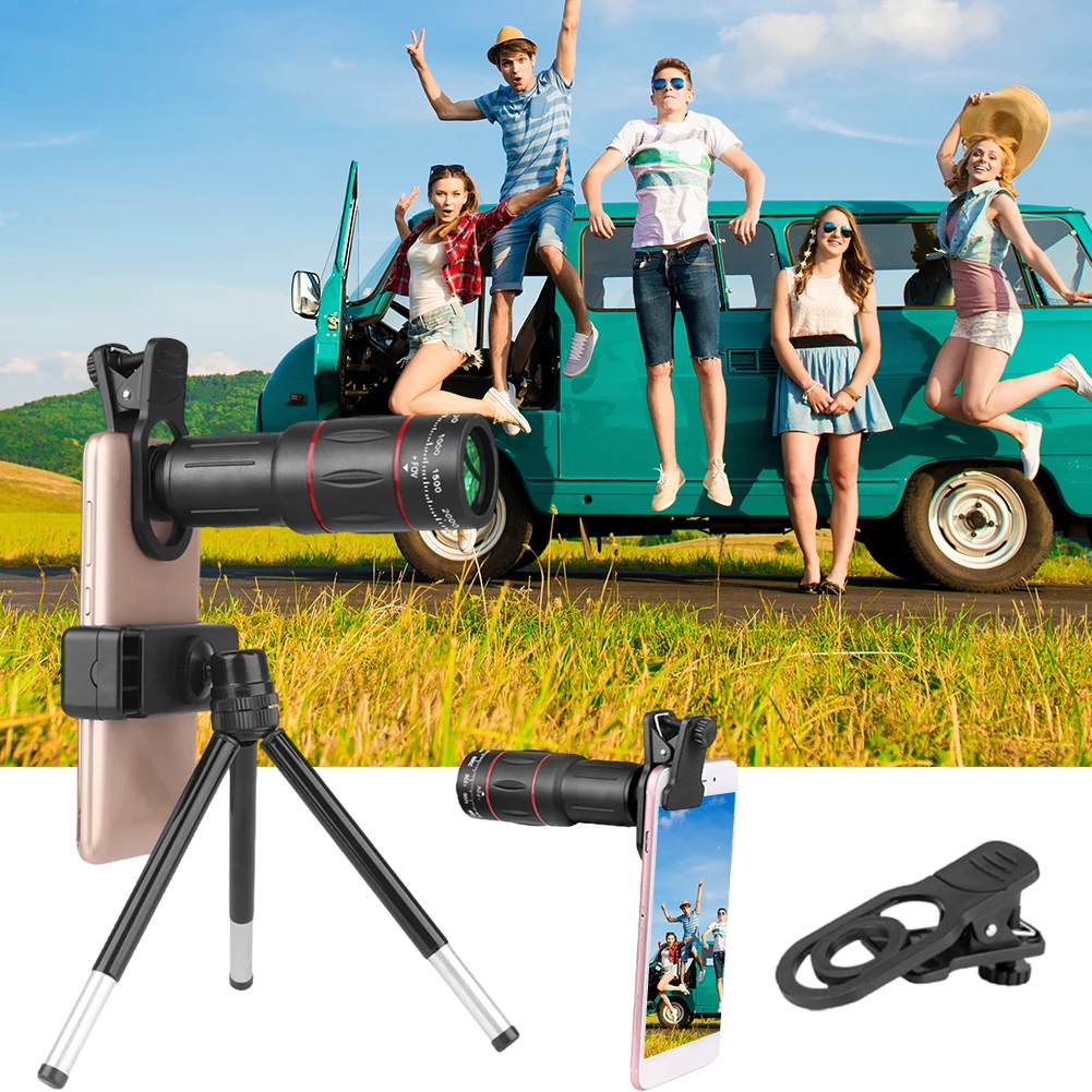 Objectif Téléobjectif pour Téléphone 18X 36X 64X, Zoom Longue Portée, Télescope pour Smartphone, Objectif Universel pour Appareil Photo de Téléphone Portable pour Android et iPhone