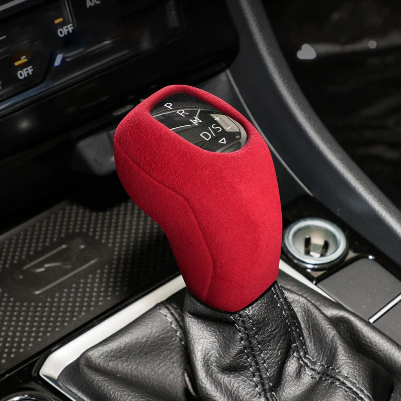 For VW SAGITAR, PASSAT, THARU, T-CROSS, TACQUA 2020 2021 2022 Gear Lever Stick Shift Suede Sheath Cover Shell Car Interiors