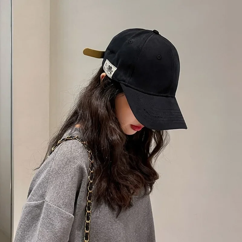 

Fashion Casual Women Long Brim Baseball Hat Cotton Outdoor Sun Visors Solid Color Adjustable Peaked Cap Girl Bonnet Casquette