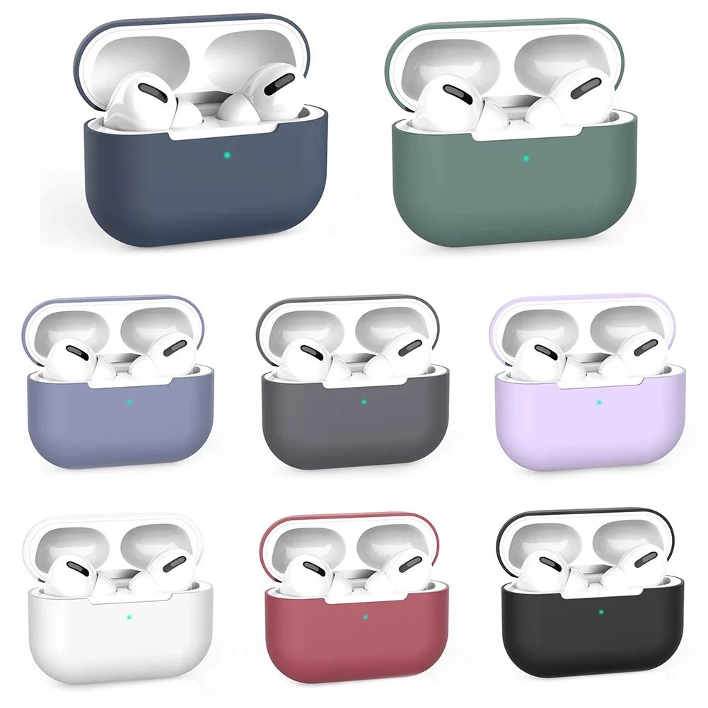 Silicone Earphone Capa para AirPods Pro, fone de ouvido compatível sem fio, caixa protetora, Headphone Acessórios