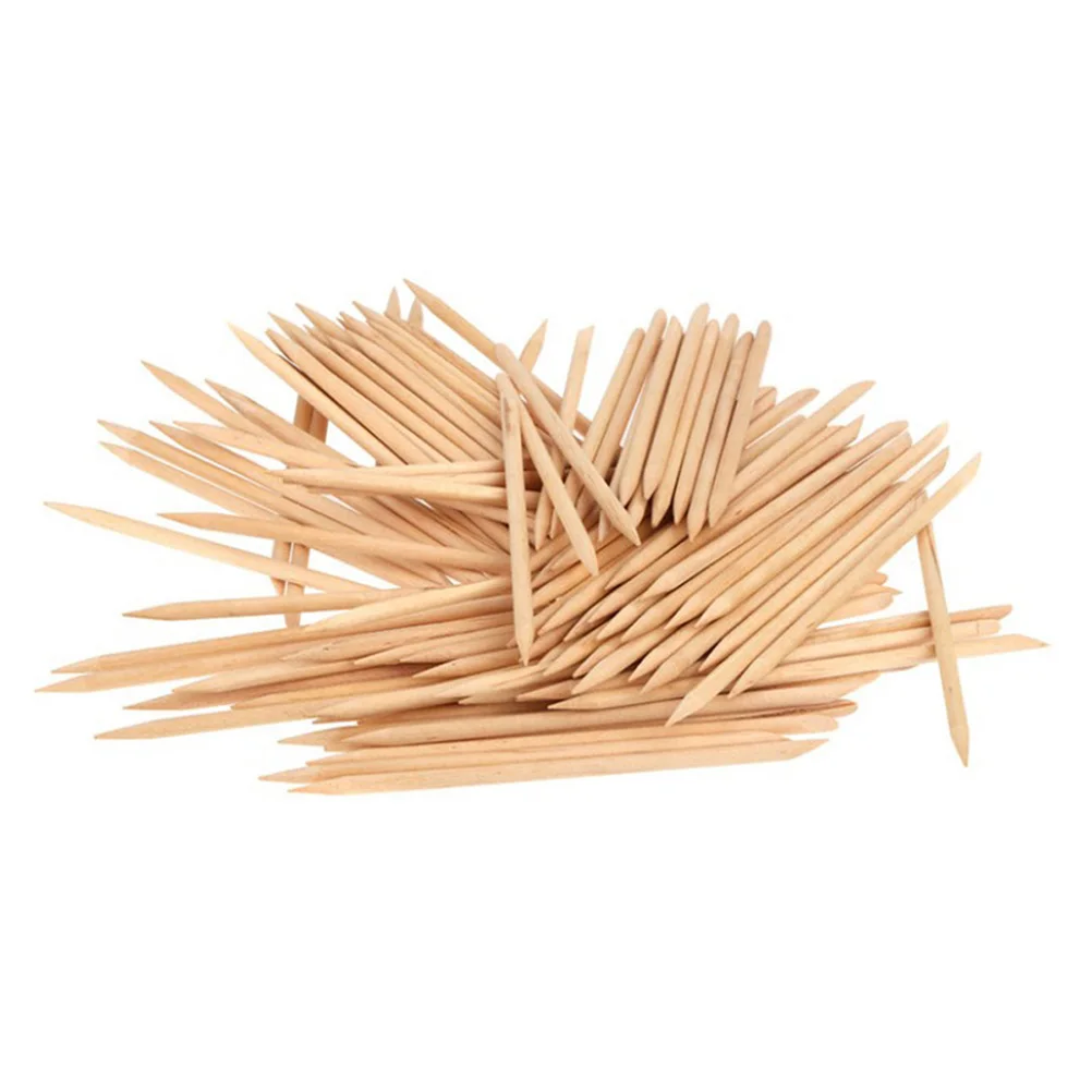 

200 Pcs Nail Art Wood Sticks for Dead Skin Remover Cuticle Pusher Portable Orange Point Drill Rods Beauty Tools Manicure