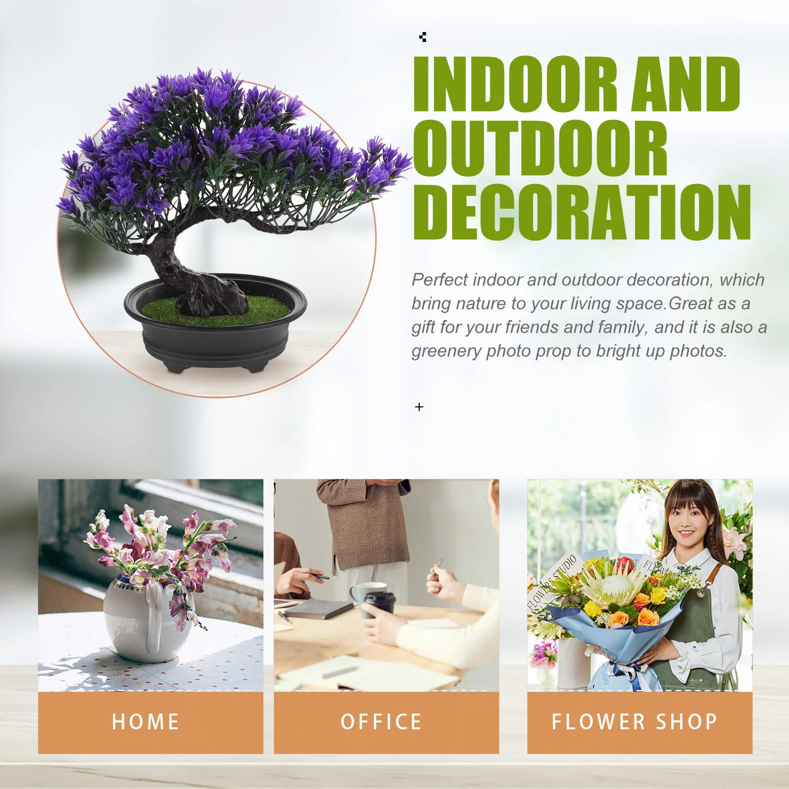 

Simulation Bonsai Pine Tree Plastic Indoor Decorative Emulated Bonsai Ornament Realistic Artificial Plant Home Office Table