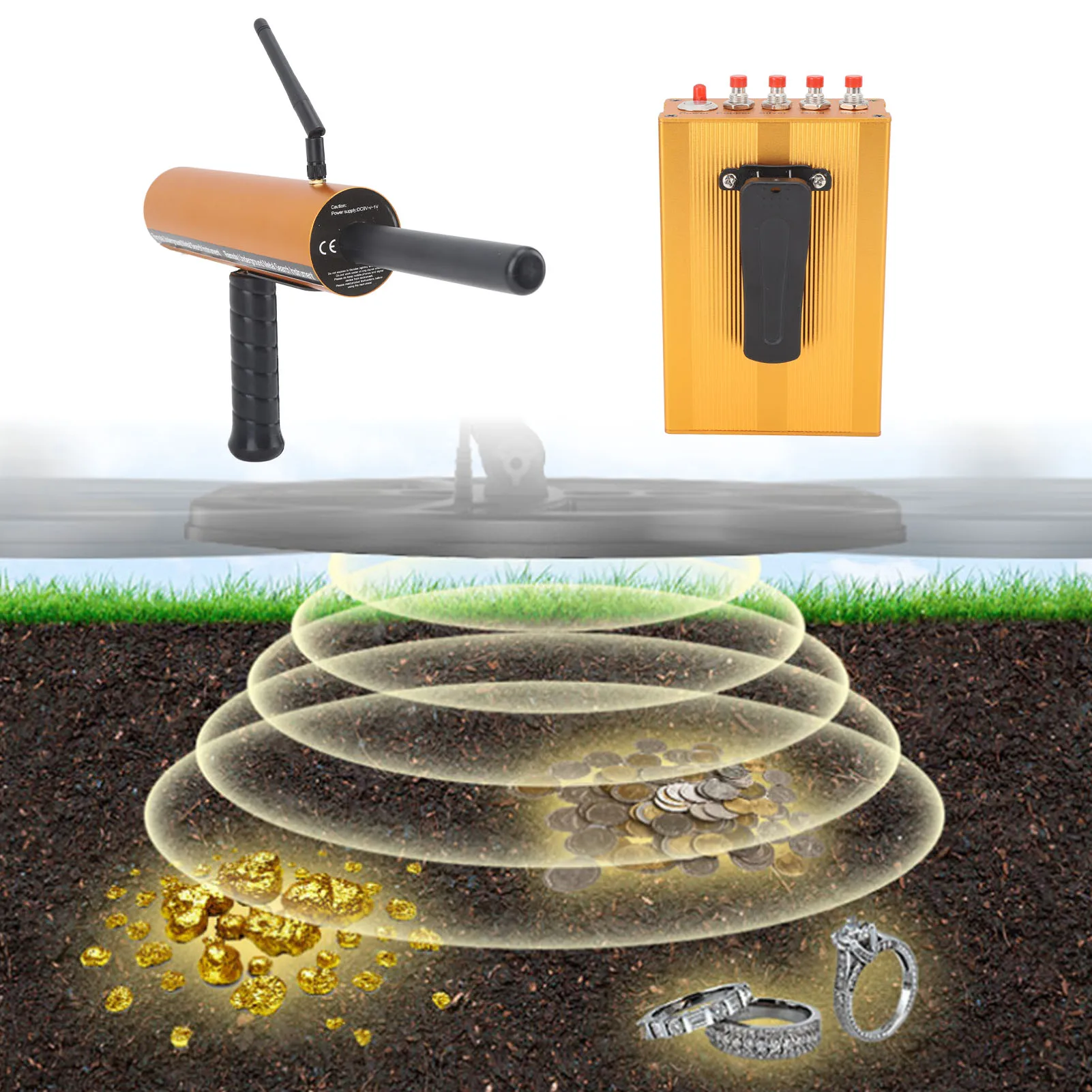 Metal Locator Metal Detector AKS Metal Detector 1000M 15M Inspection Depth Underground Metal Scanner for Gold Silver Copper