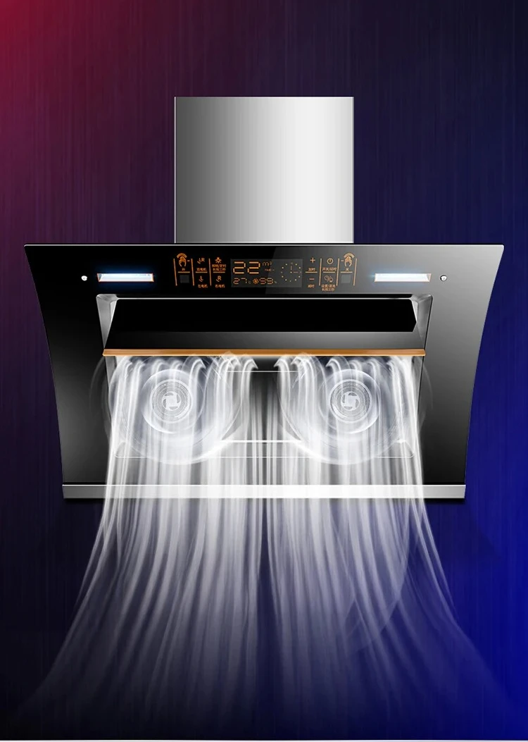 Suction For Home Kitchen Dual Motor Side Suction  220V New kitchen Range Hood Exhaust arge