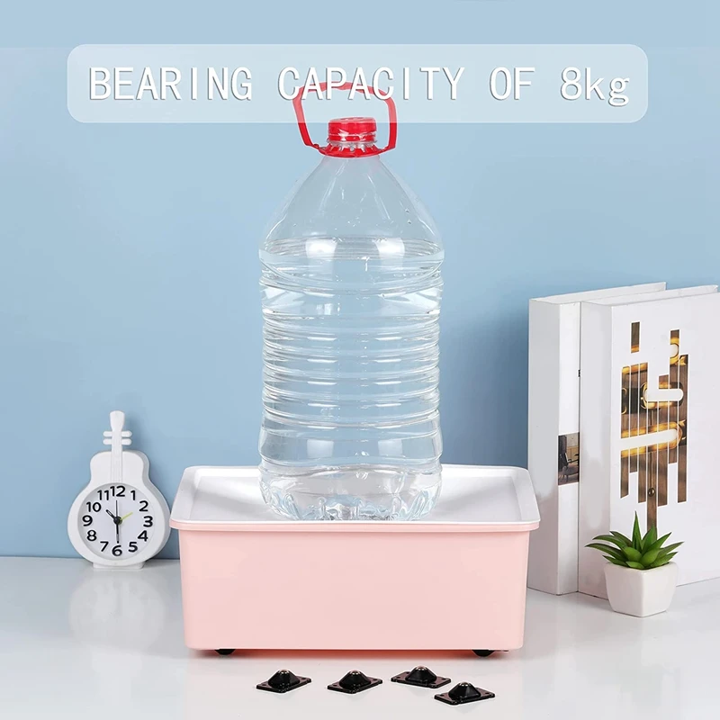 Black Mini Casters Wheels Self-Adhesive Stainless Steel Casters Wheels 360 Degree Rotation Trash Can Caster