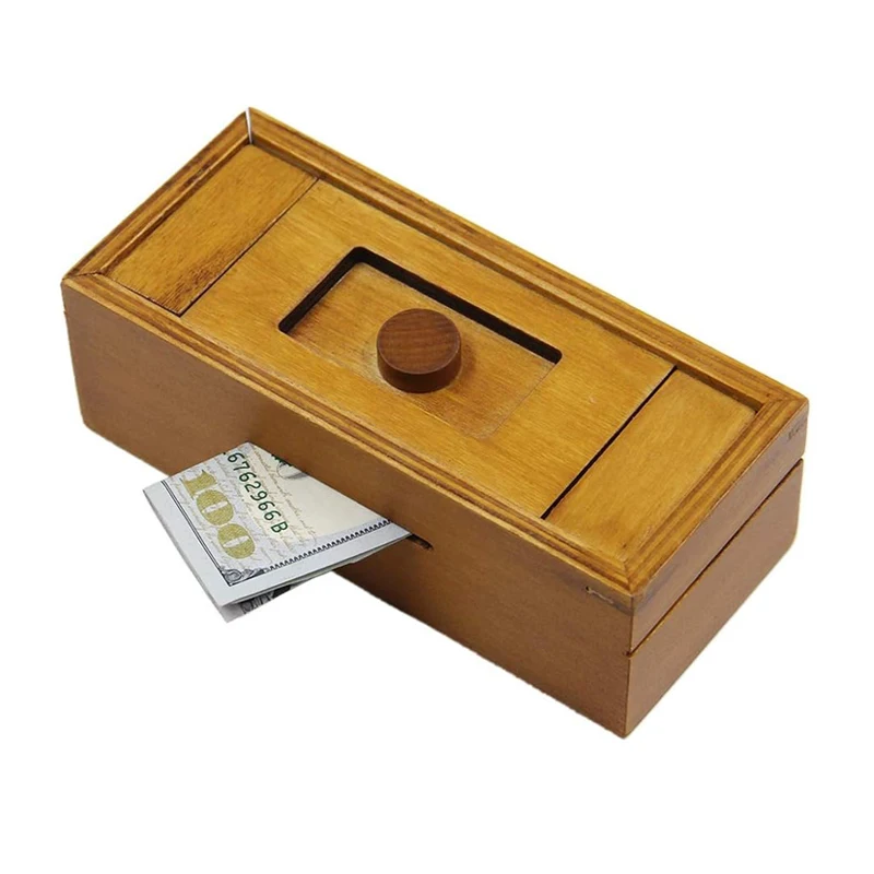 صناديق ألغاز خشبية لتحفيز الدماغ من Surprise Secret Box مع مقصورات مخفية أفكار هدايا إبداعية للبالغين والمراهقين والأطفال