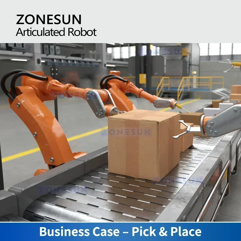 ZONESUN 4 Axis Palletizer Industrial Articulated Robot Material Handling Robotic Arm Automation Production Integrated Line