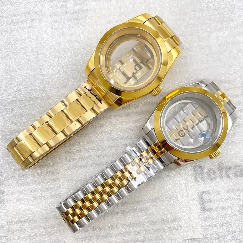 

Золотой роскошный комплект корпуса и ремешка для часов NH35, корпус для Datejust NH35 NH36 NH34, механизм 28,5 мм, циферблат 36 мм/39 мм, сапфировое стекло.