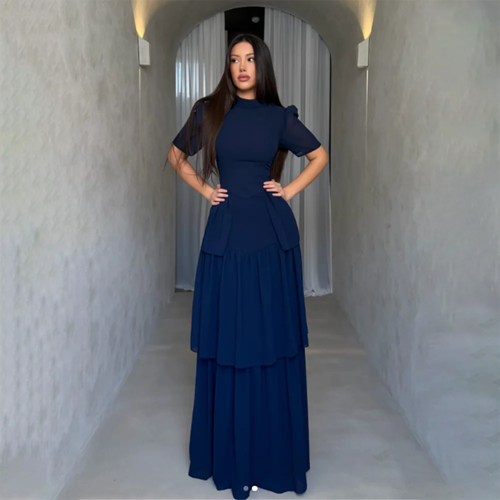 

Women's Formal Evening Gowns Elegant Evening Dresses Pleated Short Sleeve Formal Party Dresses for Women Formal Occasion Gowns