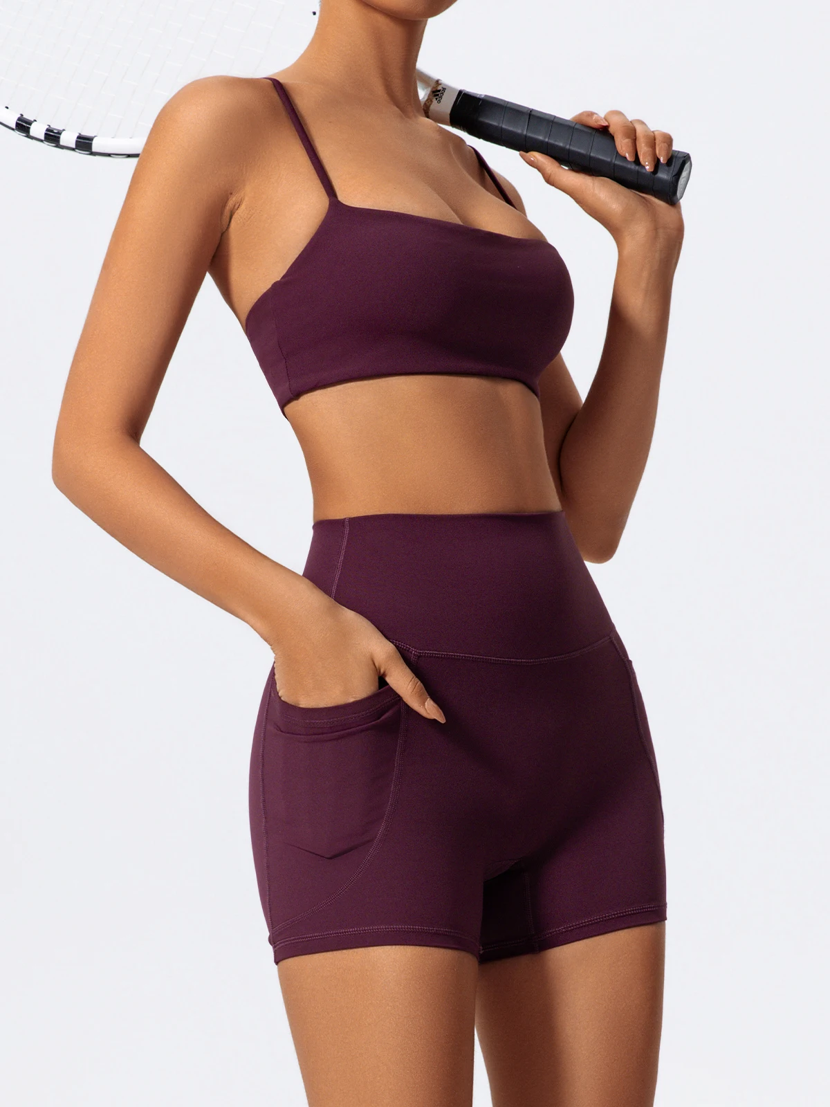Hearuisavy Taschen Workout Gym Legging Frauen Radfahren Shorts Quick-Dry Yoga Kleidung Atmungsaktiv Hohe Taille Sport Shorts Weibliche – Detail 20