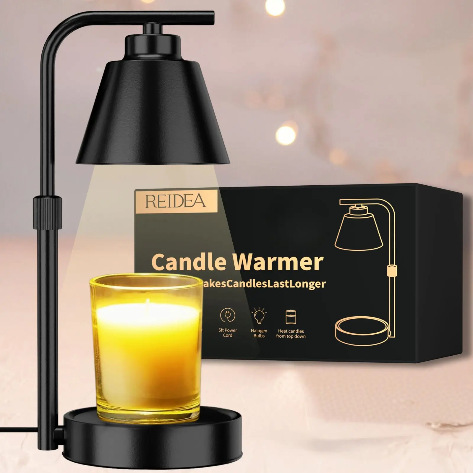 Candle Warmer Lamp with Timer- Dimmable Electric Wax Melt Warmer, Lamp Candle Warmer for Home Decor and Gifts for Mom