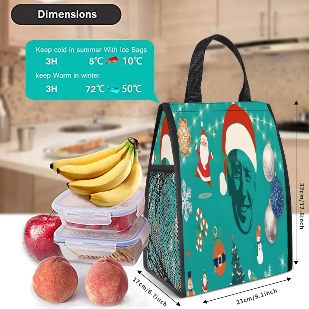 Really Ugly Chritmas Sweater Substitute With Biden Insulated Lunch Bag for Women Resuable Cooler Thermal Food Lunch Box