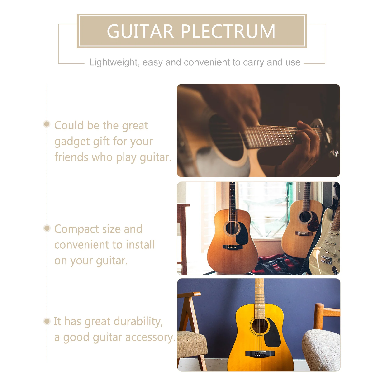 

20pcs Metal Guitar Pick Alloy Plectrum Durable Electric Guitar Tool Lightweight Grip Necklace Decor Accessory Instrument Parts