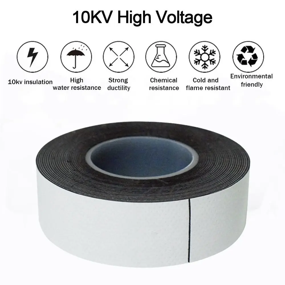 Tube Repair Rubber Self-Amalgamating Tape Insulated Waterproof Weld Tape Electrical Supplies Electrician