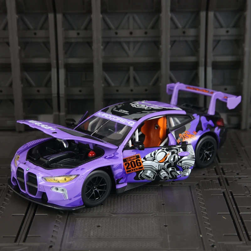 

CCA 1:24 BMW M4 GT3 WASA модель спортивного автомобиля из сплава Audi R8 LMS раллийный автомобиль украшения акустооптический игрушечный автомобиль