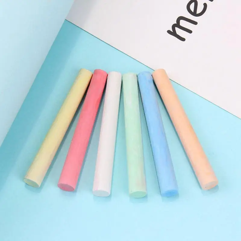 12 pcs/Lot Dustless Chalk Pen Drawing Chalks For Blackboard 6 Colors Stationary Office School Supplies Accessories