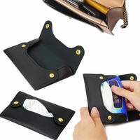 Pocket Tissue Bag Reusable Tissue Travel Pouch Tissue Storage Bag Paper PU Leather Case Sanitary Bags For Bathroom Small Items