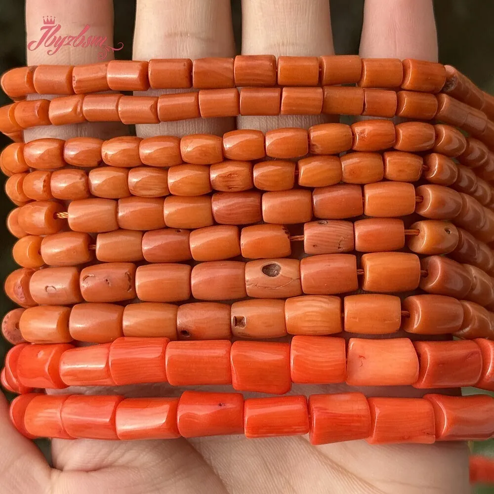 Orange Coral Heishi Column Olivary Natural Stone Spacer Beads 15 Inch for DIY  Charm Needlework Accessories Necklace Bracelet