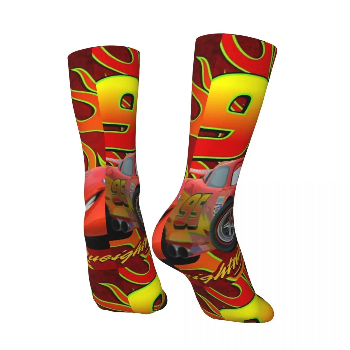 Lightning McQueen Cars 95 To Race Stockings Men\'s Socks Soft Funny Socks Winter Climbing Non Slip Graphic Socks Gift