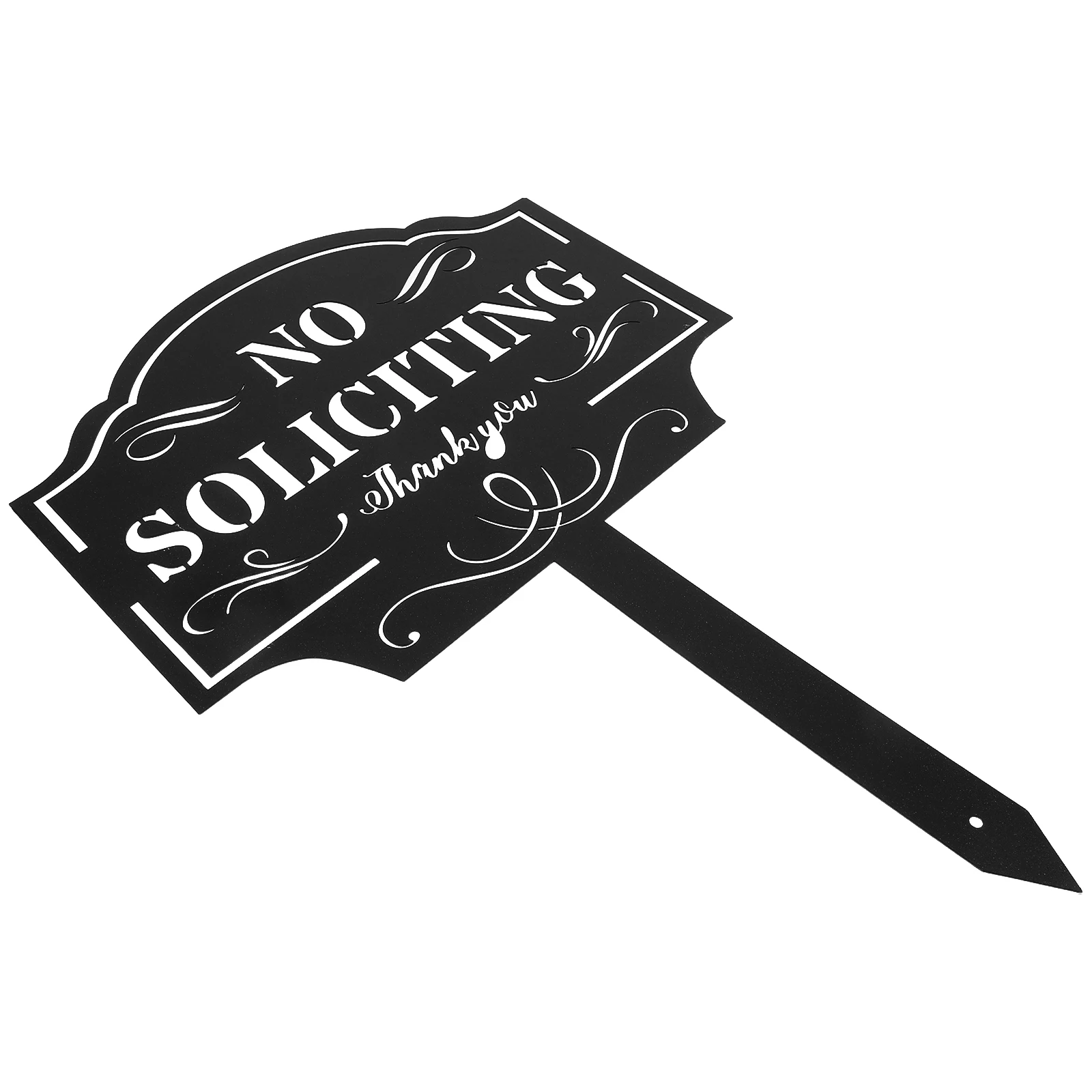 

No Soliciting For Lawn Garden Yard Decorative Metal Warning Sign Iron Outdoor Security Stake Easy Install Weather Resistant Farm