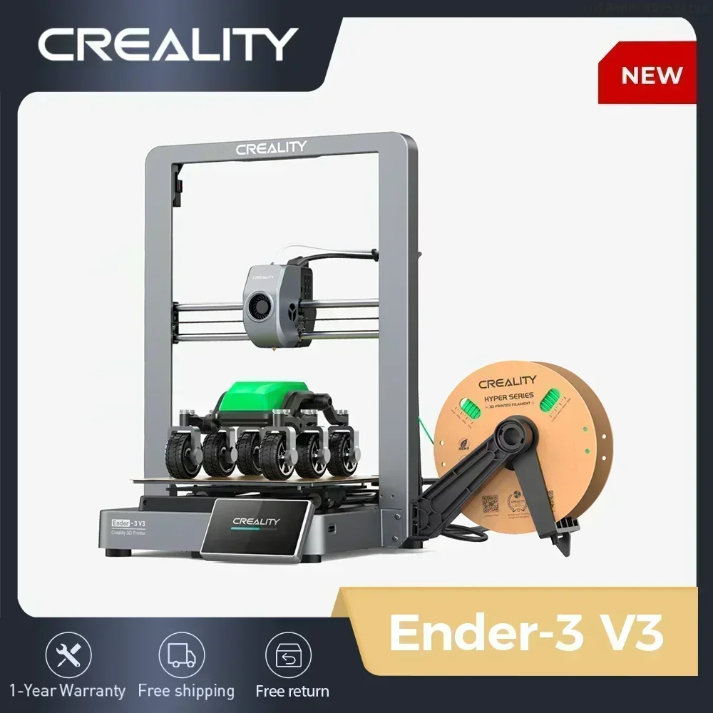 

Creality Ender 3 V3 3D Printer with Core XZ Motion System 600mm/S Speed Clog-Free Extrusion 60W 300℃ Hotend Heater Auto Leveling