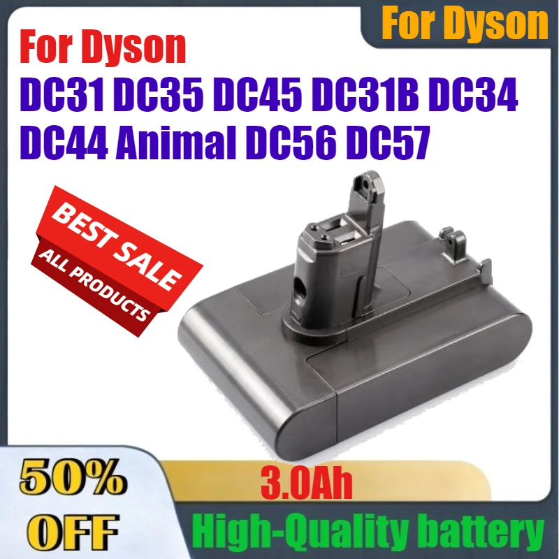 

3000MAh High-Performance Rechargeable Batteries for Dyson DC31 DC35 DC45 DC31B DC34 DC44 Animal DC56 DC57