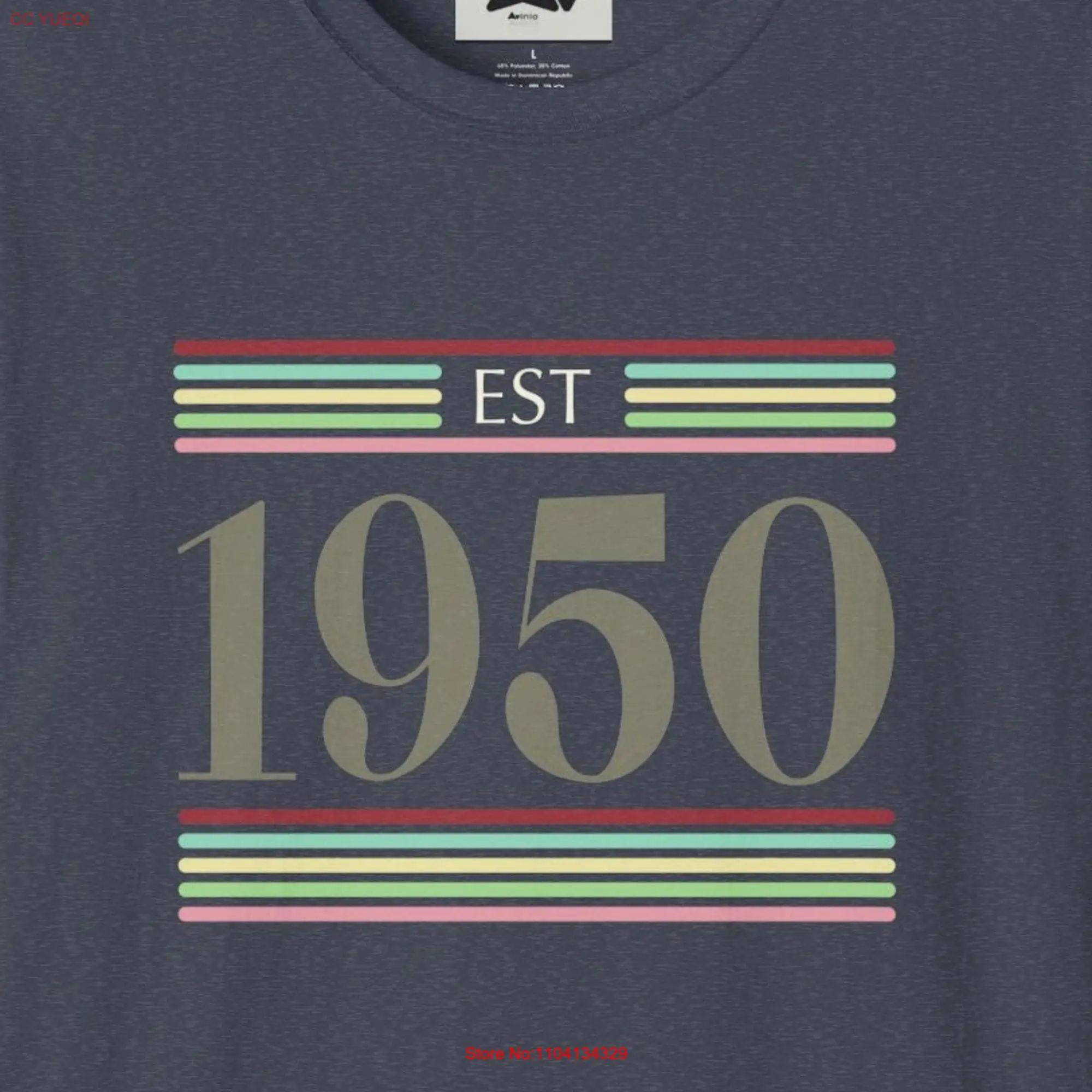 1950 '50s decade year personalised t shirt customise with your own from the fifties Retro tee long or short sleeves