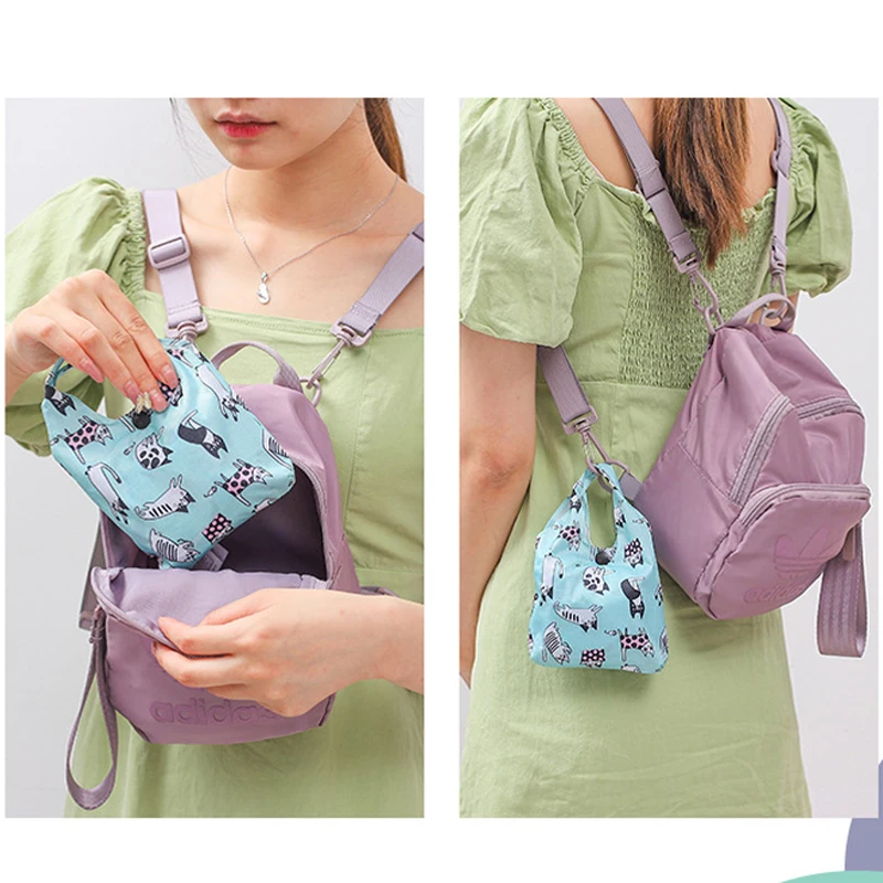 Large Foldable Shopping Bag Reusable Eco Bag Grocery Package Beach Toy Storage Bags Shoulder Cat Lemon Printing Pouch Tote Pouch