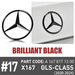 1pc 97mm ABS Tail Star Emblems Black Rear Trunk Star Logo Stickers Badges For Benz GLS450 GLS580 GLS63 AMG (X167) A1678171300