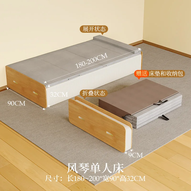 Cama dobrável de papel para almoço, sofá-cama multifuncional individual